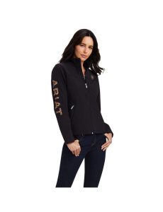 Dámské Bundy Ariat New Team Softshell Černé Leopard | VBUNI-4189