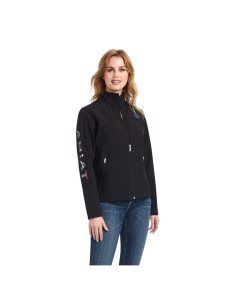 Dámské Bundy Ariat Team Logo Softshell Chimayo Černé Tmavě Blankyt | VCWSP-7642