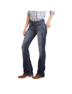 Dámské Džíny Ariat R.E.A.L. Mid Rise Stretch Entwined Boot Cut Blankyt | NUWOE-1670