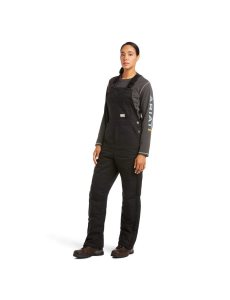 Dámské Kalhoty s Náprsenkou Ariat Rebar DuraCanvas Stretch Insulated Černé | VPLRB-0392