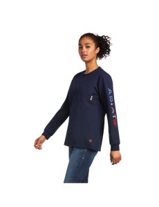 Dámské Košile Ariat FR Stretch Logo Tmavě Blankyt | JLVRN-8623