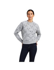 Dámské Mikiny Ariat Contour Equine Crew Šedé | JELTS-6734