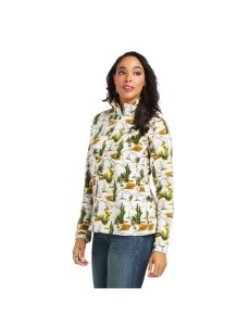 Dámské Mikiny Ariat Printed Fleece 1/4 Zip Zelene | IBEYT-2819