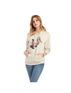 Dámské Mikiny S Kapucí Ariat REAL Branded Logo Béžový | UPQBV-0827