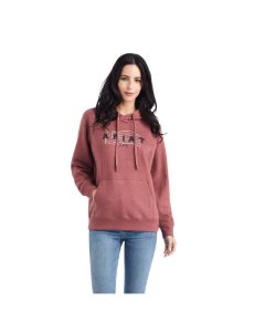 Dámské Mikiny S Kapucí Ariat REAL USA Chest Logo Oranžové Růžové | JIZLG-3597
