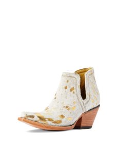 Dámské Nízké Kozačky Ariat Dixon Haircalf Western Bílé Metal | ZCFBW-3987