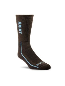 Dámské Ponožky Ariat Heavyweight Merino Vlna Steel Špicí Performance Pracovní Hnědé | EDOSC-9042