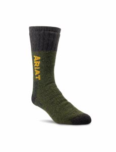 Dámské Ponožky Ariat Marl Thermal Vlna Blend Pracovní 2PCS Olivy Zelené | NFDTC-8956