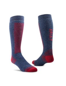 Dámské Ponožky Ariat Merinos Tmavě Blankyt Červené | POHAT-3824