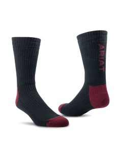 Dámské Ponožky Ariat Premium Ringspun Bavlněné Crew Pracovní 3PCS Černé Vínové | FCQXN-1364