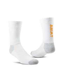 Dámské Ponožky Ariat Premium Ringspun Bavlněné Crew Pracovní 3PCS Bílé | TGEOY-8590