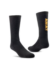 Dámské Ponožky Ariat Premium Ringspun Bavlněné Mid Calf Pracovní 3PCS Černé | TMYZX-5642