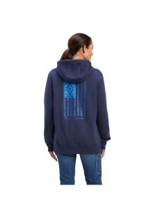 Dámské Pracovní Oděvy Ariat Rebar Aztec Flag Grafická Hoodie Indigo | XGQDH-2568