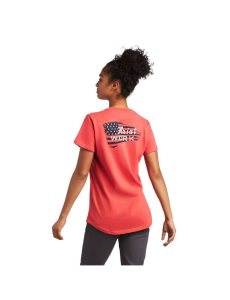 Dámské Pracovní Oděvy Ariat Rebar Bavlněné Strong Flag Grafická T Shirts Viacfarebný | CJIKB-4270