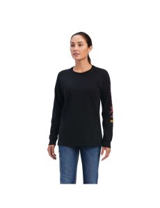 Dámské Pracovní Oděvy Ariat Rebar Bavlněné Strong Logo Grafická Černé | ECDZW-6715