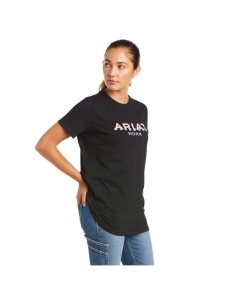 Dámské Pracovní Oděvy Ariat Rebar Bavlněné Strong Logo T Shirts Tmavě Blankyt | KNWHQ-1284