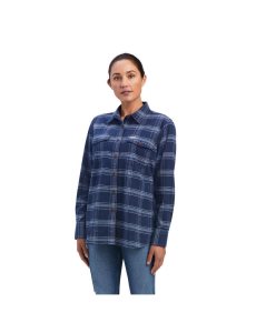 Dámské Pracovní Oděvy Ariat Rebar Flannel DuraStretch Pracovní Shirts Tmavě Blankyt | FXYLT-5708