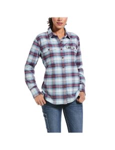 Dámské Pracovní Oděvy Ariat Rebar Flannel DuraStretch Pracovní Shirts Blankyt | FXZTV-8743