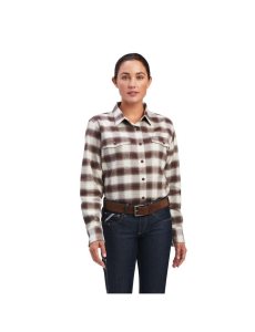 Dámské Pracovní Oděvy Ariat Rebar Flannel DuraStretch Pracovní Shirts Bílé | VEBMR-6798