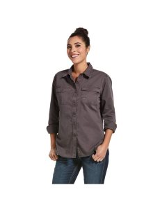 Dámské Pracovní Oděvy Ariat Rebar Washed Twill Pracovní Shirts Šedé | KZSBX-0318