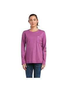 Dámské Pracovní Oděvy Ariat Rebar Workman Logo T Shirts Blankyt Fialové | HPSFJ-4592