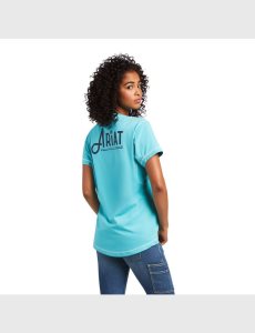 Dámské Pracovní Oděvy Ariat Rebar Workman Grafická Logo T Shirts Viacfarebný | MCAZB-5328