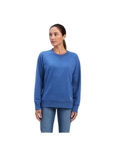 Dámské Pracovní Oděvy Ariat Rebar Workman Washed Fleece Sweatshirt Tmavě Blankyt | YZERL-6847