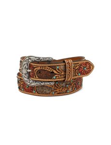 Dámské Pásky Ariat Flower/Calf Hair Hnědé | DPZLN-1456
