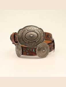 Dámské Pásky Ariat Round concho filigree Tyrkysové | SCXPH-0184