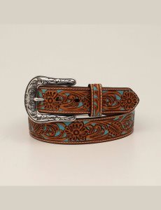 Dámské Pásky Ariat Turq floral embossed Hnědé | ZFCQA-1843