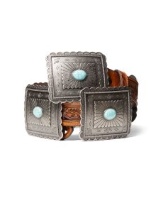 Dámské Pásky Ariat Turquoise Burst Concho Hnědé | WYIZC-4129
