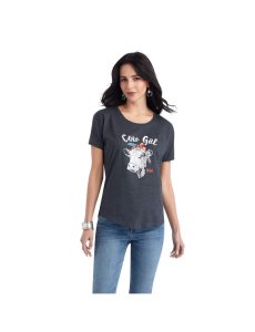 Dámské Topy Ariat Cow Gal Tee Šedé | DUMYV-3481