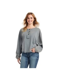 Dámské Topy Ariat Pinon Henley Tmavě Blankyt | TZDWA-3681
