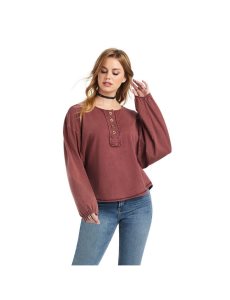 Dámské Topy Ariat Pinon Henley Vínové | FZJHI-2418