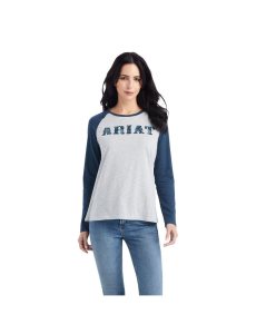 Dámské Topy Ariat REAL Baseball Šedé Blankyt | VHFIA-2178