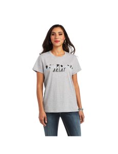 Dámské Topy Ariat REAL Cow Pasture Tee Šedé | ORGXB-1367