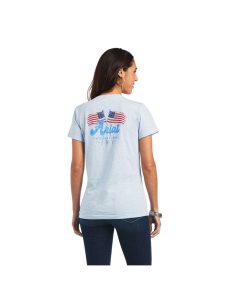 Dámské Topy Ariat REAL Flag Waver Tee Blankyt | YWXLZ-7561