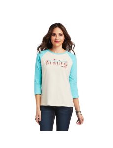 Dámské Topy Ariat REAL Shadow Logo Tee Bílé | RCOES-8127