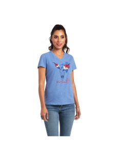 Dámské Topy Ariat REAL Tropic Steerhead Tee Blankyt | JYOFD-6310