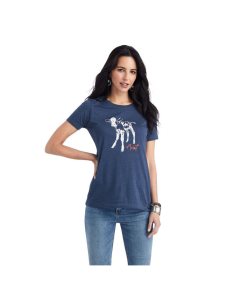 Dámské Topy Ariat Star Calf Tee Tmavě Blankyt | GCKAO-3849
