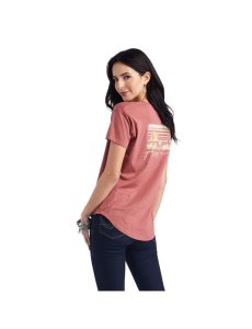 Dámské Topy Ariat Sunset Lockup Tee Červené | KHGSV-4213