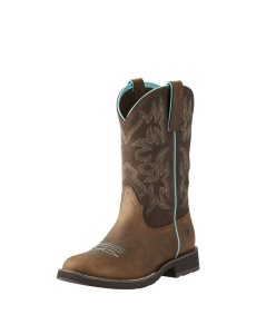 Dámské Westernové Boty Ariat Delilah Round Špicí Hnědé | SQVDU-0173