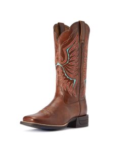 Dámské Westernové Boty Ariat Rockdale Hnědé | RHKFP-3419