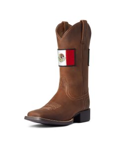 Dámské Westernové Boty Ariat Round Up Orgullo Mexicano Hnědé | ZDTSL-1290