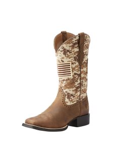 Dámské Westernové Boty Ariat Round Up Patriot Hnědé | VQJPS-4015