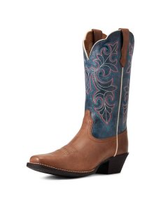 Dámské Westernové Boty Ariat Round Up Square Špicí Hnědé | DUFCO-2569