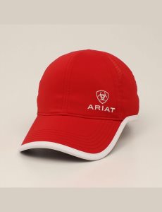 Dámské Čepice Ariat Offset logo trim Červené | KCYIE-1067
