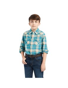 Dětské Kostýmové Košile Ariat Handley Retro Fit Tyrkysové | JGNVM-1728