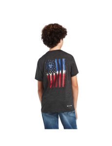 Dětské Tričko Ariat Charger Patriotic Tee Šedé | WIGLH-4157