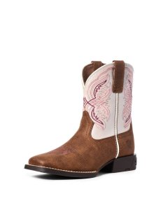 Dětské Westernové Boty Ariat Double Kicker Hnědé | DAPXV-6304